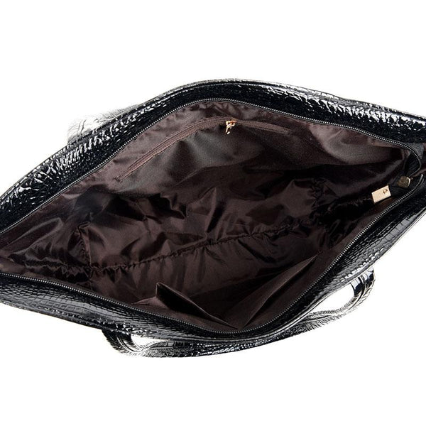 Shiny Crocodile Skin Tote Bag