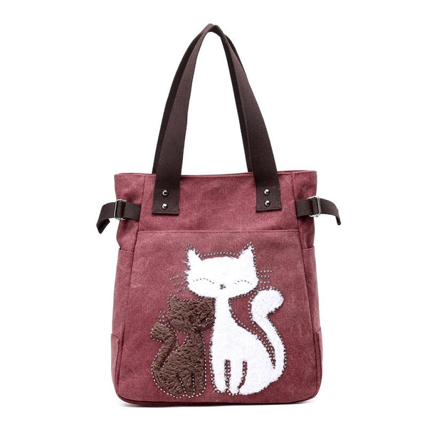 Cute Cat Canvas Tote Bag