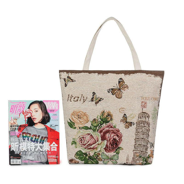 European Style Floral Tote Bag