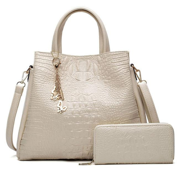 Crocodile Skin Two Way Tote Bag