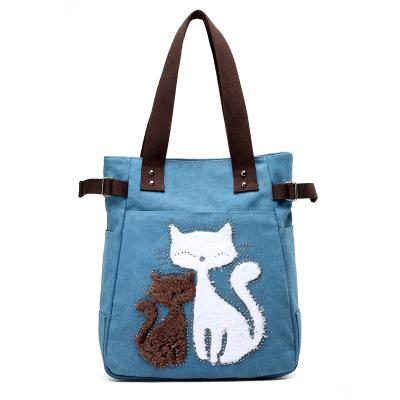 Cute Cat Canvas Tote Bag
